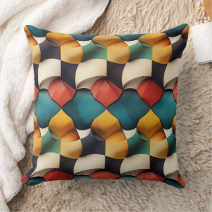Coussin Vague 3D pétale vive géométrique en couleur gras