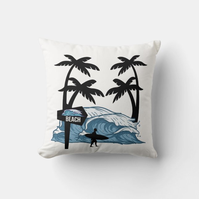 Coussin Vague de plage Funny (Recto)