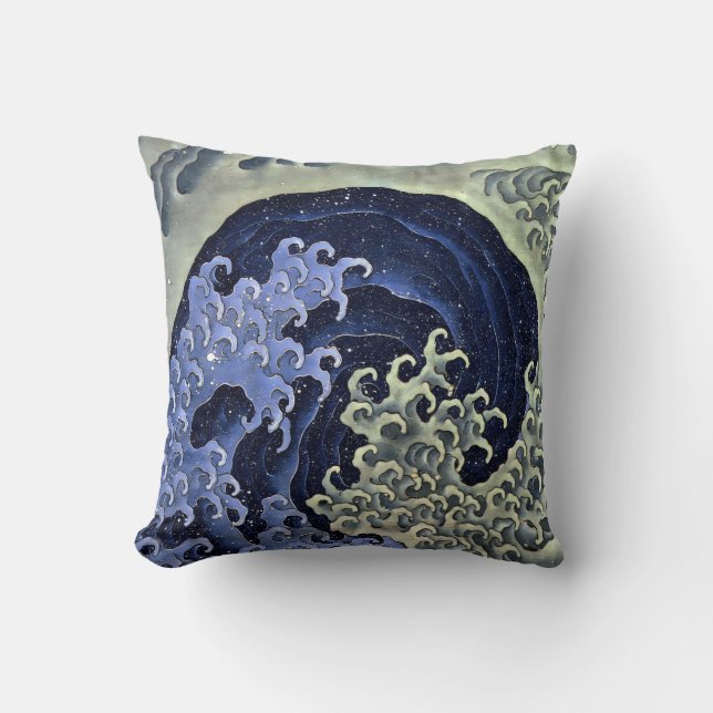 Coussin Vague Féminine de Hokusai (Recto)
