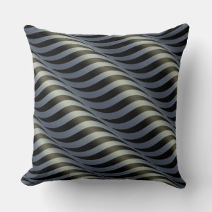 Coussin Vague géométrique en bleu