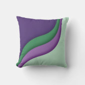 Coussin Vague Moderne Violet Vert (Recto)