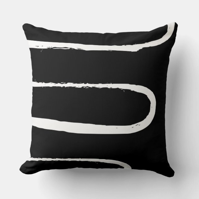Coussin Vague noir et blanc (Recto)