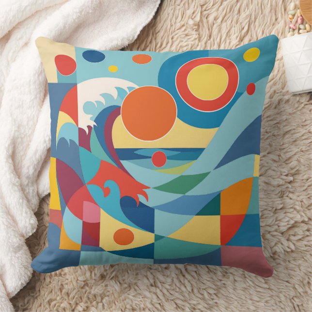 Coussin Vague océane au lever du soleil (Couverture)