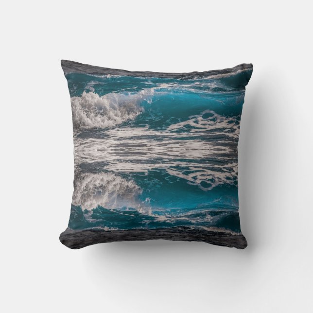 Coussin Vague océanique (Recto)