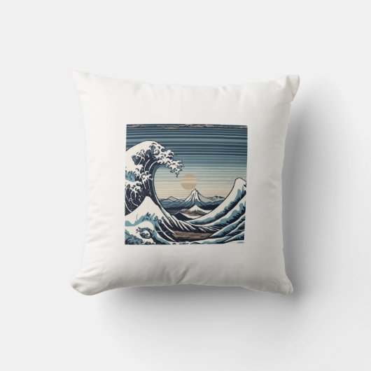 Coussin Vague Zen avec Montagne (Recto)