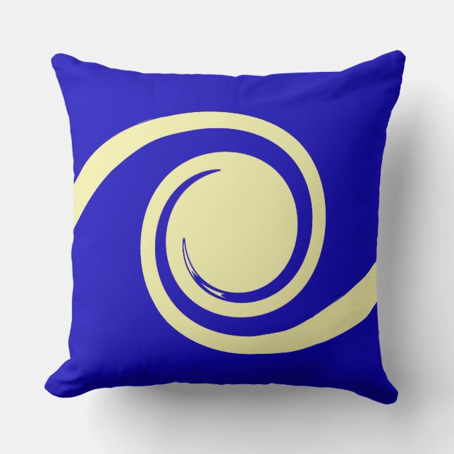 Coussin Vagues Abstraites bleues et presque blanches moder (Recto)