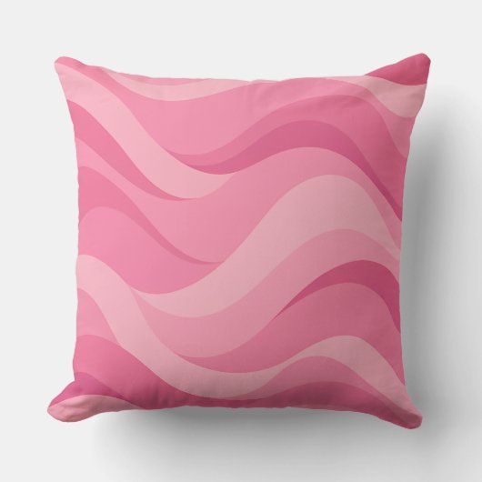 Coussin Vagues abstraites rose tendre (Recto)