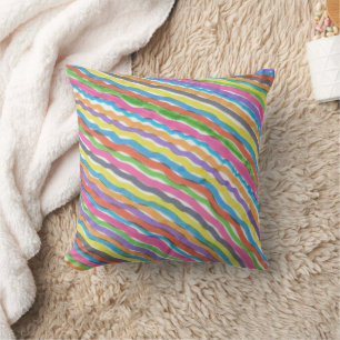 Coussin Vagues arc-en-ciel