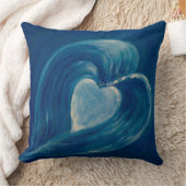 Coussin Vagues coeur bleu abstrait (Couverture)