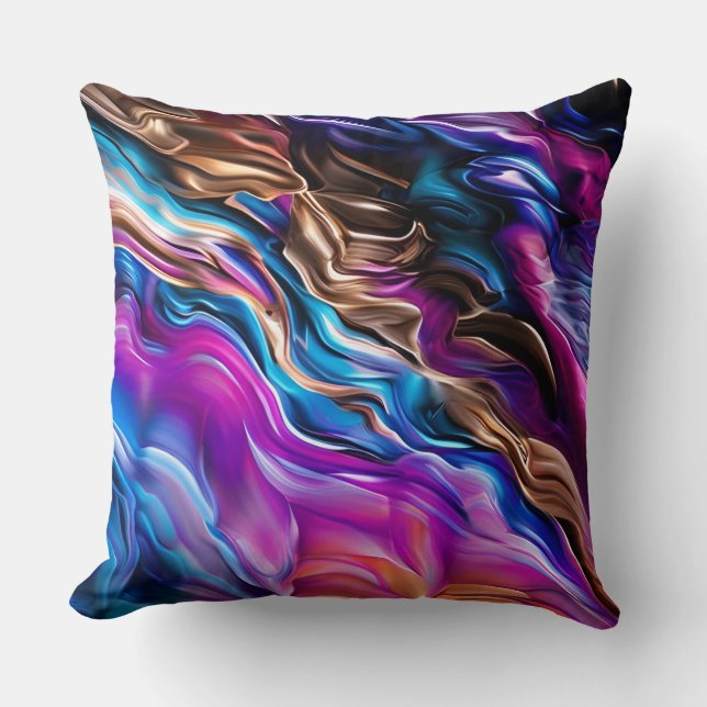 Coussin Vagues colorées Art Abstrait (Recto)