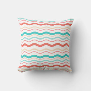 Coussin Vagues de corail Aqua