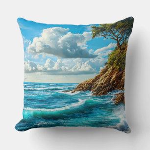 Coussin Vagues de plage océanique