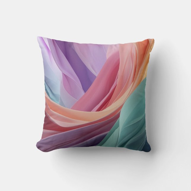 Coussin Vagues de tissu pastel abstrait  (Recto)