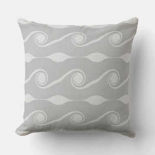 Coussin Vagues de vie Abstraite gris clair