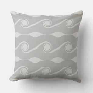 Coussin Vagues de vie abstraites gris clair