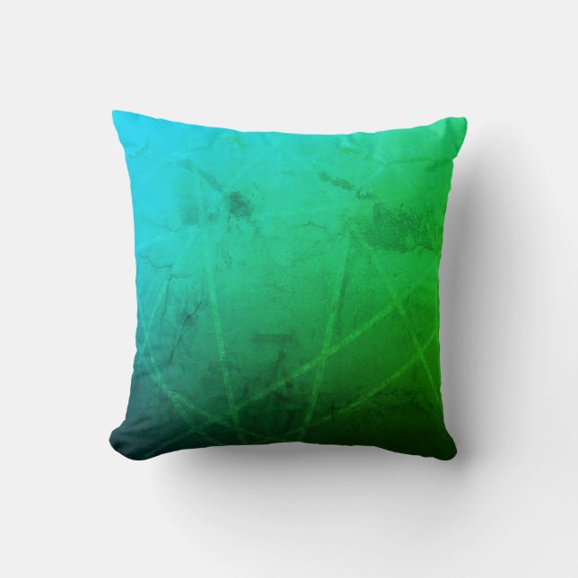Coussin Vagues émeraude : Vert et bleu uniques (Recto)