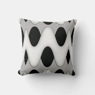 Coussin Vagues noires et blanches