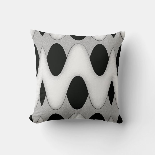 Coussin Vagues noires et blanches (Recto)