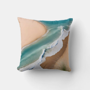 Coussin Vagues Océaniques Paisibles Roulant Sur Des Sables