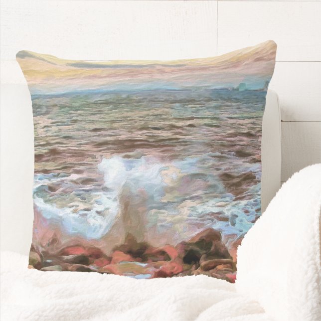 Coussin Vagues rocheuses 0742 (Créateur téléchargé)