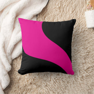 Coussin Vagues simples en Magenta et noir