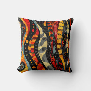 Coussin Vagues tribales artistiques