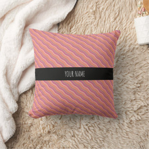 Coussin Vagues verticales Peach Jaune Bleu Minimal Motif