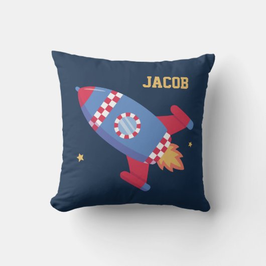 Coussin Vaisseau Spatial à Carreaux, Espace, Décoration de (Recto)