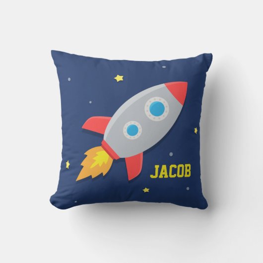 Coussin Vaisseau Spatial, Espace, Pour Chambre d'Enfant (Recto)