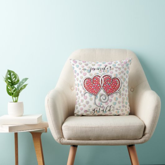 Coussin Valentine Interlock Hearts Design (Chaise)