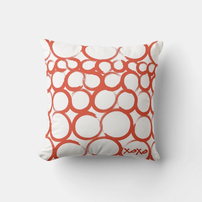 Coussin Valentine peint XOXO (Recto)