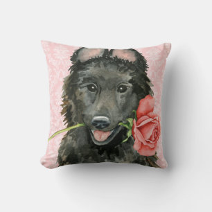 Coussin Valentine Rose Belge Sheepdog