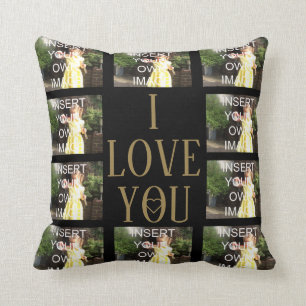 Coussin Valentines Custom Ten Photo Collage I Love You