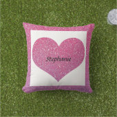 Coussin Valentine's Day Heart Monogram Rose Gold Parties s (Herbe)