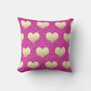 Coussin Valentines Jour Coeurs d'or Parties scintillant ro