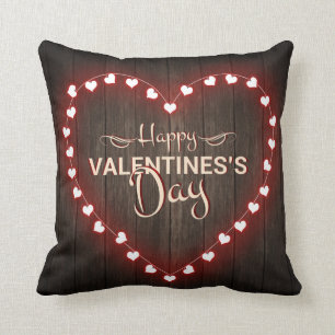 Coussin Valentines Rustiques Jour Éclairant Coeur Design e