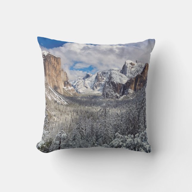 Coussin Vallée de Yosemite dans la neige (Recto)