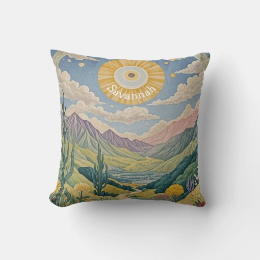 Coussin Vallée tranquille : Paysage pastel (Recto)