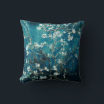 Coussin Van Gogh Almond Blossoms Dark Turquoise<br><div class="desc">Artiste : Vincent Van Gogh Titre : Fleurs d'amandes altérées couleur vincent van gogh,  van gogh,  fleurs d'amandes,  turquoise,  foncé,  fleurs,  floral,  ressort,  sophistiqué,  décoration</div>