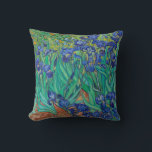 Coussin Van Gogh Irises. Impressionnisme vintage floral bl<br><div class="desc">Van Gogh "Irises" lance l'oreiller. L'art de l'impressionnisme floral bleu.</div>