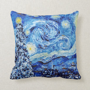 Coussin Van Gogh - La nuit étoilée - Noël blanc