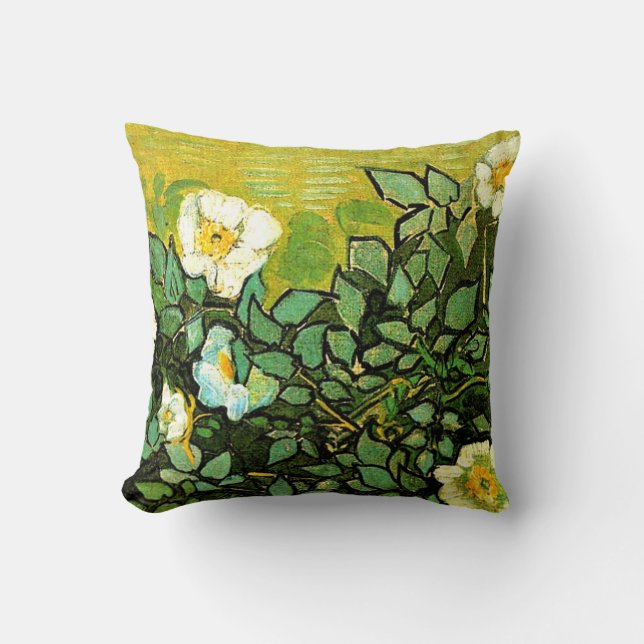 Coussin Van Gogh - Roses sauvages (Recto)