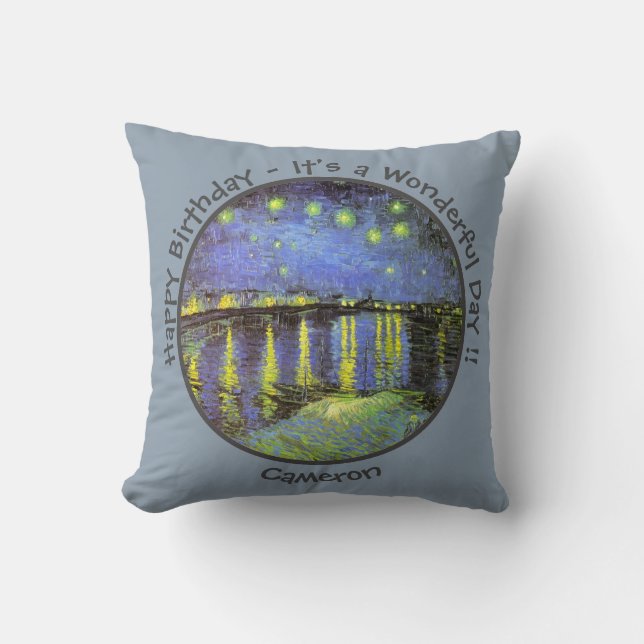 Coussin van Gogh Starry Night Over the Rhone Party Objets (Recto)