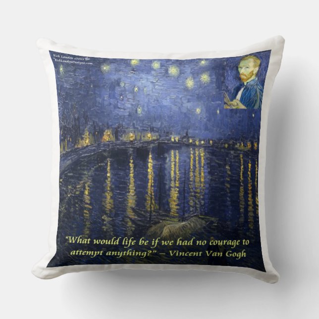 Coussin Van Gogh Starry Nuit Sur Rhone Cotton Jeu D'Oreill (Recto)