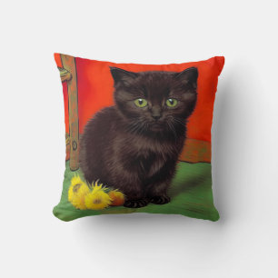 Coussin Van Gogh Style Chat noir