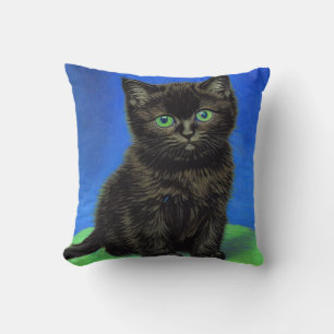 Coussin Van Gogh Style Kitten noir