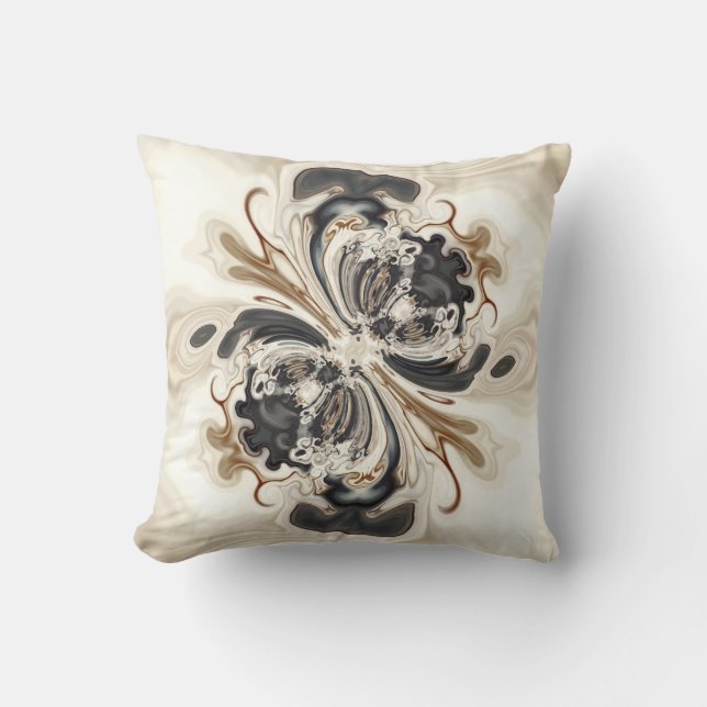 Coussin Vanilla Bean Swirl Milkshake noir spirale beige (Recto)