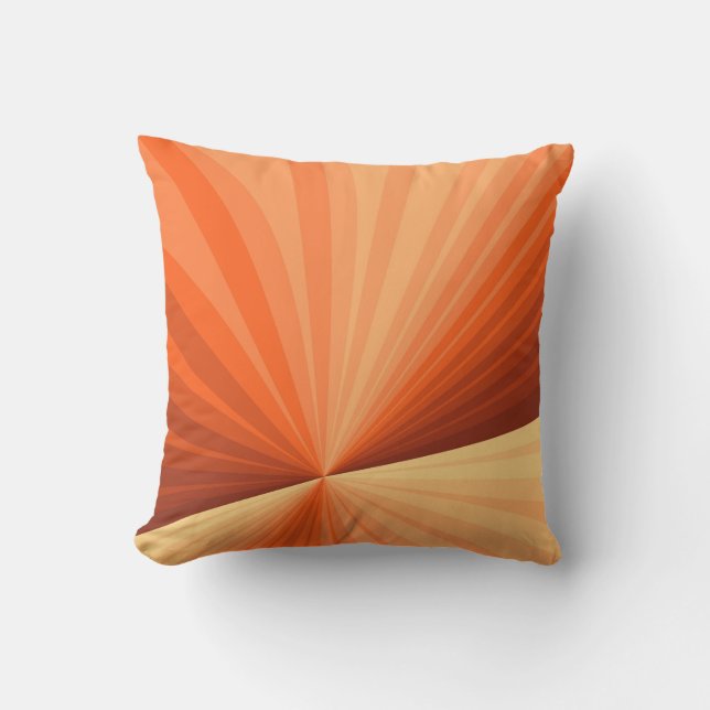Coussin Vanille rouge orange Abstraite moderne Fractale gr (Recto)