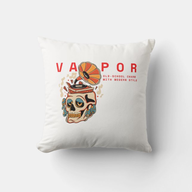 Coussin Vapeur : Charme de l'ancienne école avec style mod (Recto)