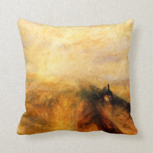 Coussin Vapeur de pluie de JMW Turner et carreau de